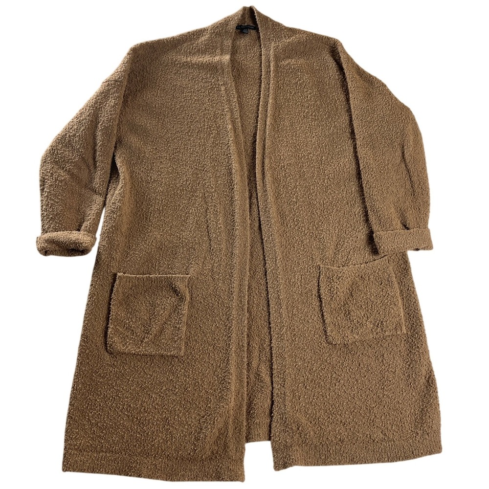 Eileen Fisher Organic Cotton Boucle Long Cardigan Sweater Duster L